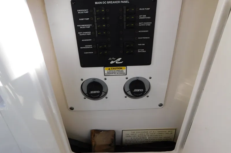 Slide: The Image of Main DC breaker panel on 2001 Sea Ray 300 Sundancer boat. - 20