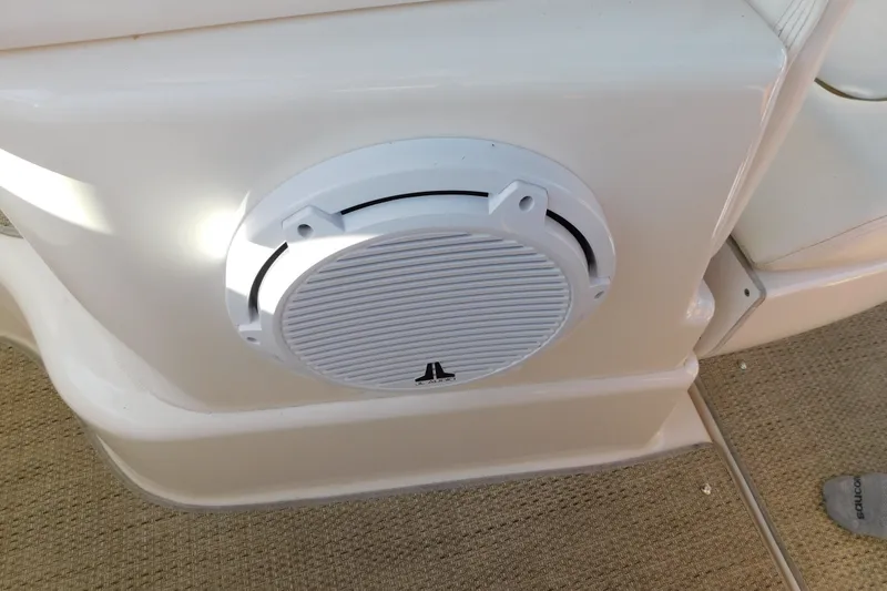 Slide: The Image of White speaker on 2001 Sea Ray 300 Sundancer boat interior. - 26