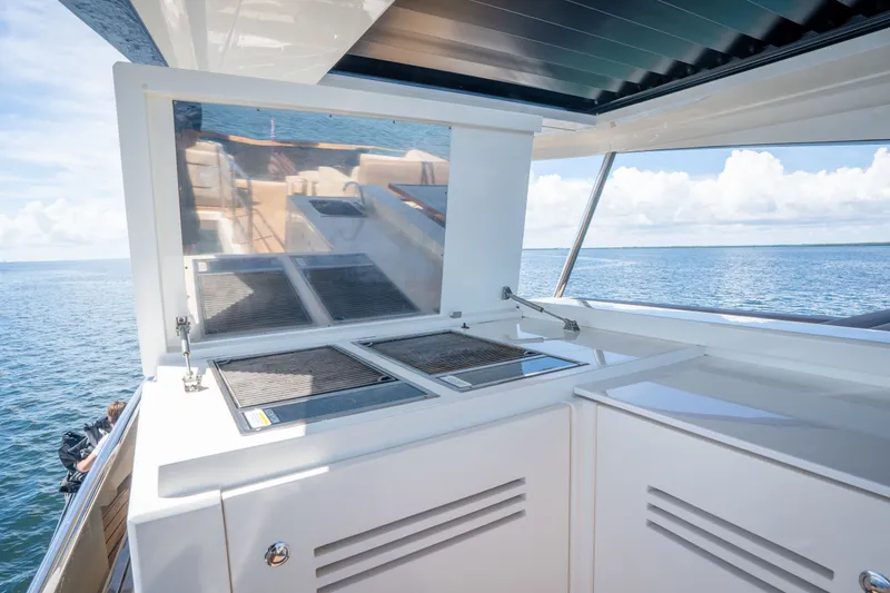 Slide: The Image of Outdoor kitchen on 2022 Astondoa 66 Fly yacht with ocean view. - 12