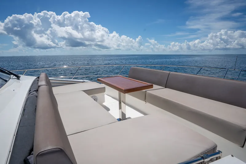 Slide: The Image of Luxurious seating area on 2022 Astondoa 66 Fly yacht with ocean view. - 20