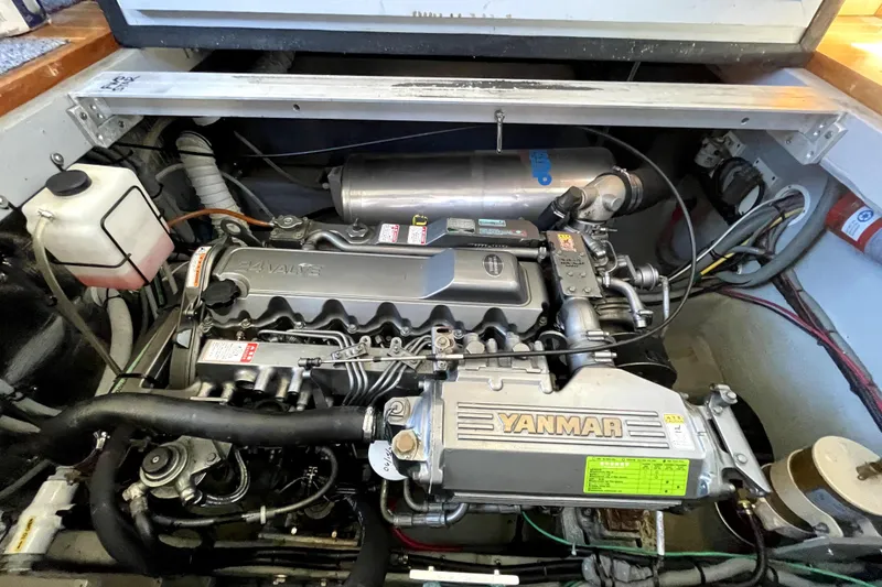 Slide: The Image of Engine compartment of a 2001 Mainship 390 Trawler with Yanmar engine. - 32
