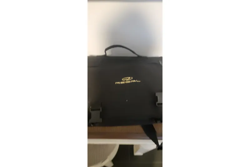 Slide: The Image of Black Regal bag with logo, associated with 2008 Regal 2565 Express Cruiser. - 11