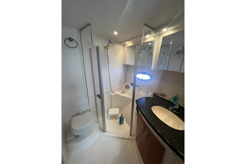 Slide: The Image of Bathroom interior of 2005 Carver 360 Mariner yacht with shower and sink. - 48