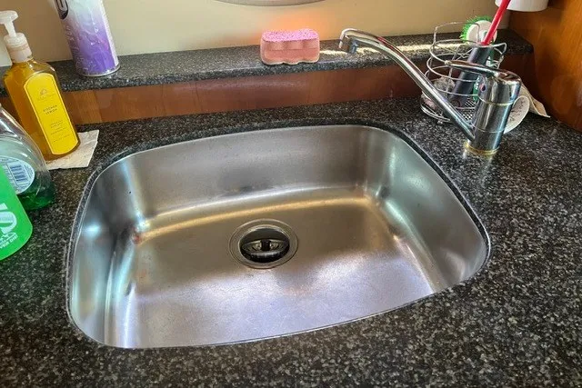 Slide: The Image of Stainless steel sink on 2005 Carver 360 Mariner yacht with granite countertop. - 42