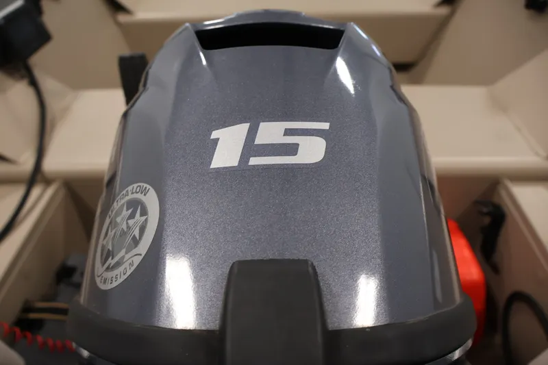 Slide: The Image of 2019 Polar Kraft Outlander 156 T boat engine with "15" marking, ultra-low emission. - 25