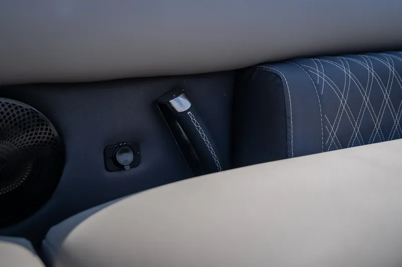 Slide: The Image of 2023 Barletta Lusso 25UCA interior detail with speaker and stitched upholstery. - 47