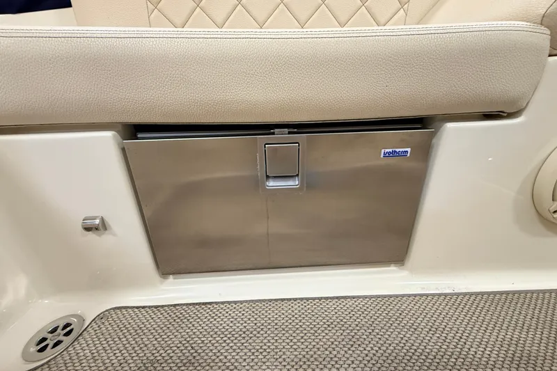 Slide: The Image of 2019 Chris-Craft Launch 27 interior detail with stainless steel storage compartment. - 23