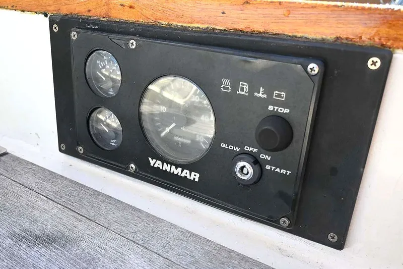 Slide: The Image of Yanmar engine control panel on a 1982 Passport / Hoyt 45 sailboat. - 98