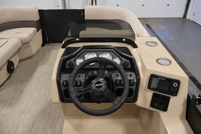 Slide: The Image of 2027 Bentley Pontoons 200 CRUISE XL dashboard with steering wheel and control panel. - 7