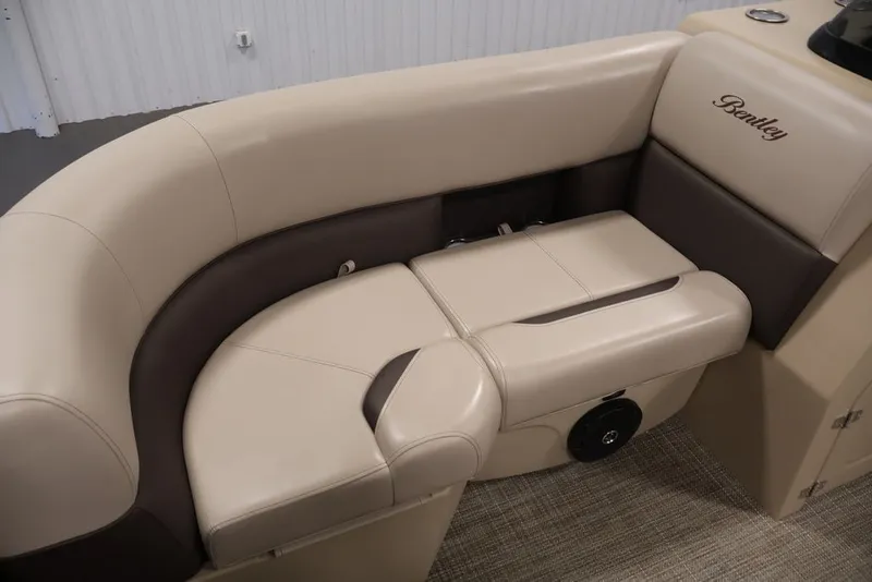 Slide: The Image of 2027 Bentley Pontoons 200 CRUISE XL, luxurious beige and brown seating detail. - 13