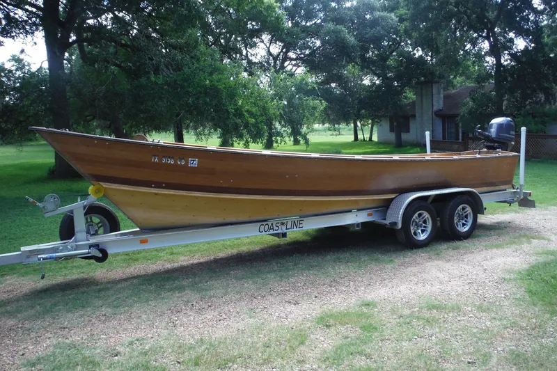 Slide: The Image of Homemade 2015 Jetdrive Skiff on trailer, parked outdoors near trees and grass. - 33