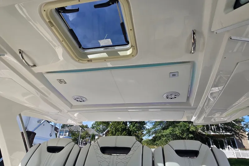 Slide: The Image of Interior view of 2022 Tiara Yachts 34 LS, featuring sleek design and modern amenities. - 24