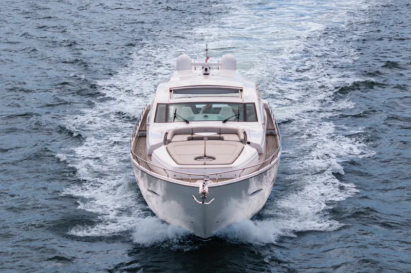 Slide: The Image of Luxury Pershing 80 yacht cruising on open water, 2010 model. - 7