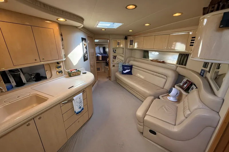 Slide: The Image of Luxurious interior of a 2002 Sea Ray Sundancer 460 yacht with modern amenities. - 39