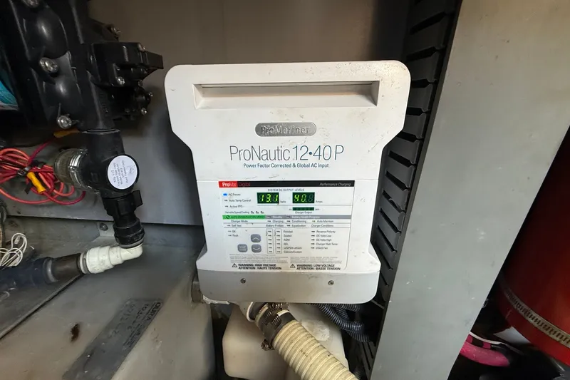 Slide: The Image of ProMariner ProNautic 12-40P charger in 2002 Sea Ray Sundancer 460 engine room. - 84