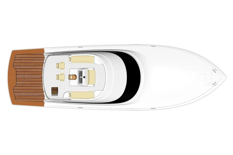 Slide: The Image of Manufacturer Provided Image: Top view of 2026 Viking 58 Convertible yacht layout with spacious deck. - 59