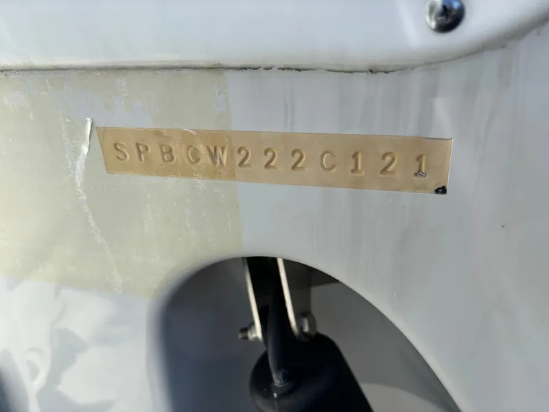 Slide: The Image of Close-up of a serial number on a boat hull. - 17