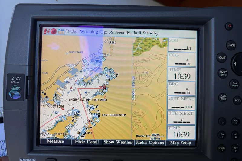 Slide: The Image of Garmin GPS display showing nautical chart on a 1994 J Boats J/120. - 38