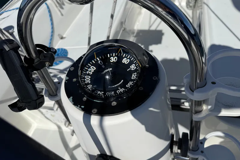 Slide: The Image of Compass on 1994 J Boats J/120 yacht, featuring stainless steel railings. - 73