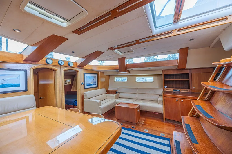 Slide: The Image of Luxurious interior of 2007 CNB 70 yacht with elegant wood finishes and comfortable seating. - 41