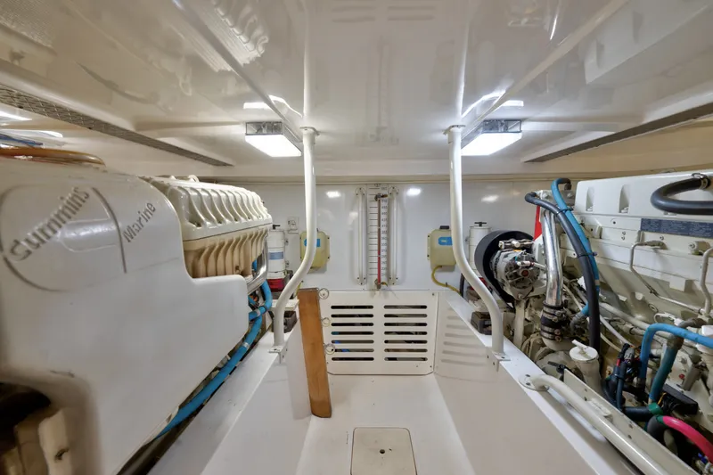 Slide: The Image of Engine room of 2005 Luhrs 41 Convertible boat with Cummins Marine engines. - 32