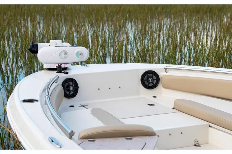 Slide: The Image of Manufacturer Provided Image: 2019 Stingray 236 CC boat interior with seating and speakers. - 27