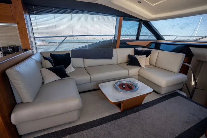 Slide: The Image of Luxurious interior of 2021 Princess S66 yacht with elegant seating and modern decor. - 2