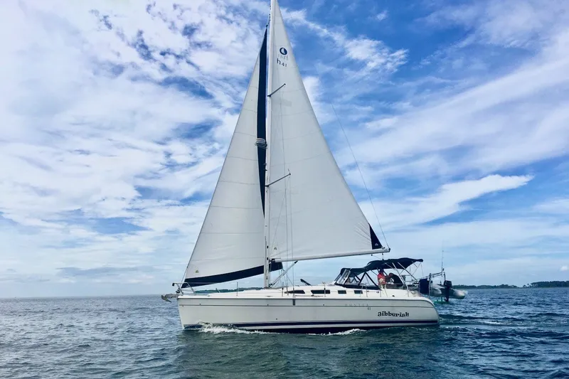 The Image of Sailing yacht Hunter 41 Aft Cockpit 2008 on open water under a clear sky. - 0