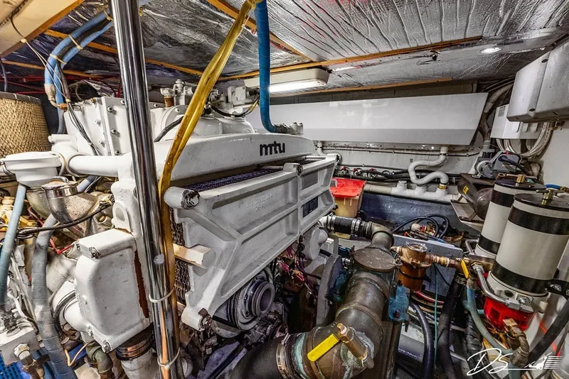 Slide: The Image of Engine room of a 1993 Tollycraft 57 Pilothouse Motor Yacht with MTU engine. - 38