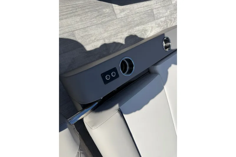 Slide: The Image of Interior detail of 2027 Whisper Vision Splash Pad, featuring sleek seating and modern design elements. - 15