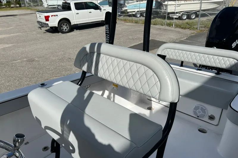 Slide: The Image of 2025 Delta Boatworks D245 interior with cushioned seating and modern design. - 20