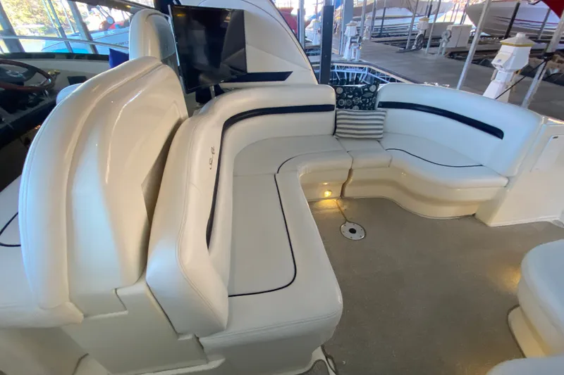 Slide: The Image of Luxurious seating area on a 2006 Sea Ray 38 Sundancer yacht. - 8