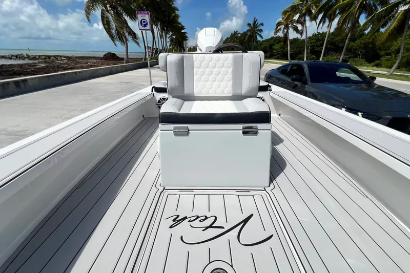 Slide: The Image of Luxury Vtech 18 boat interior, 2025 model, featuring sleek seating and modern design. - 31