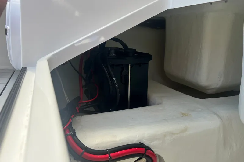 Slide: The Image of Battery compartment of Vtech 18 model, 2025, with visible wiring and secure housing. - 72