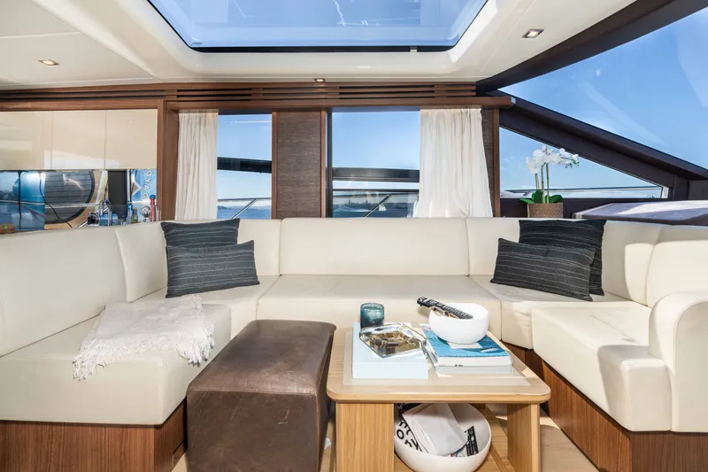 Slide: The Image of Luxurious interior of 2015 Absolute 56 STC yacht with elegant seating and decor. - 21