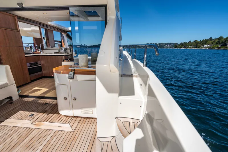 Slide: The Image of Luxurious 2015 Absolute 56 STC yacht interior with scenic ocean view. - 60