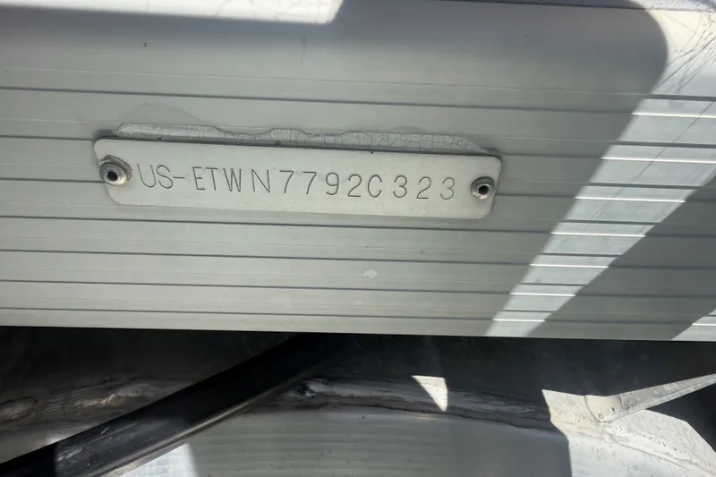 Slide: The Image of Hull identification number on 2023 Bennington 20 SVL boat, US-ETWN7792C323. - 23
