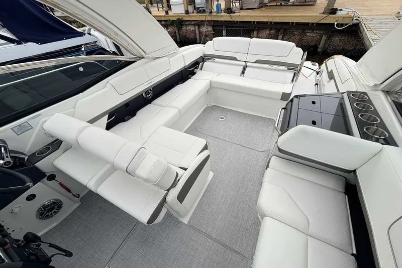 Slide: The Image of Luxurious interior of 2023 Formula 310 Bowrider I/O with spacious seating and modern design. - 8