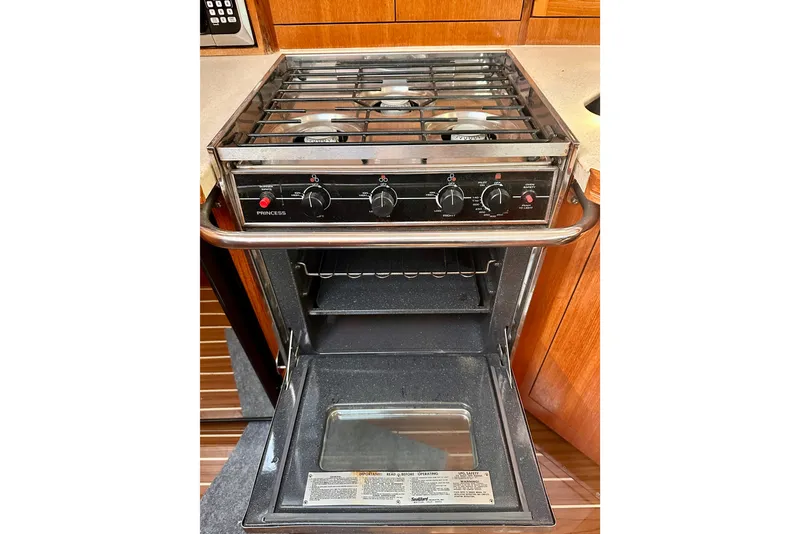 Slide: The Image of Stove and oven in 2007 Hunter 41 Deck Salon yacht kitchen. - 20