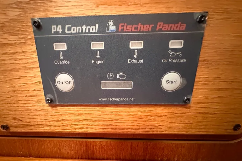 Slide: The Image of Control panel of a 2007 Hunter 41 Deck Salon with Fischer Panda system. - 30