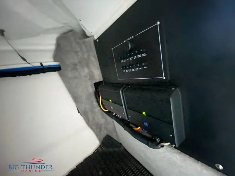 Slide: The Image of Electrical panel inside a 2023 Monterey 298SS boat by Big Thunder Marine. - 31