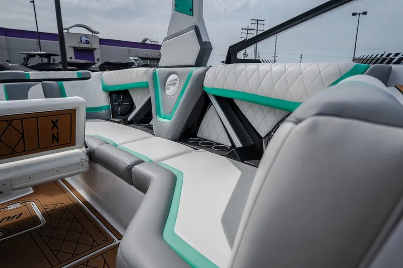 Slide: The Image of Luxurious interior of 2021 Tigé 21ZX boat with stylish seating and modern design. - 38