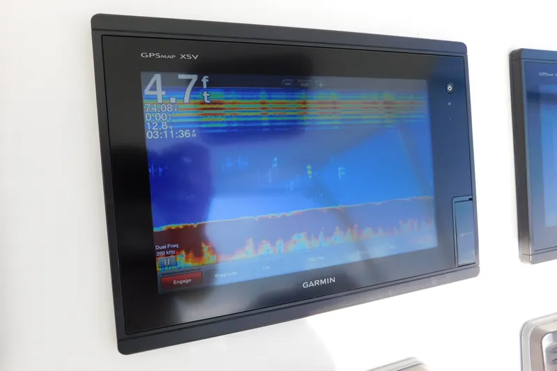 Slide: The Image of Garmin GPSMAP XSV display on 1996 Viking 50 Convertible yacht, showing sonar data. - 15