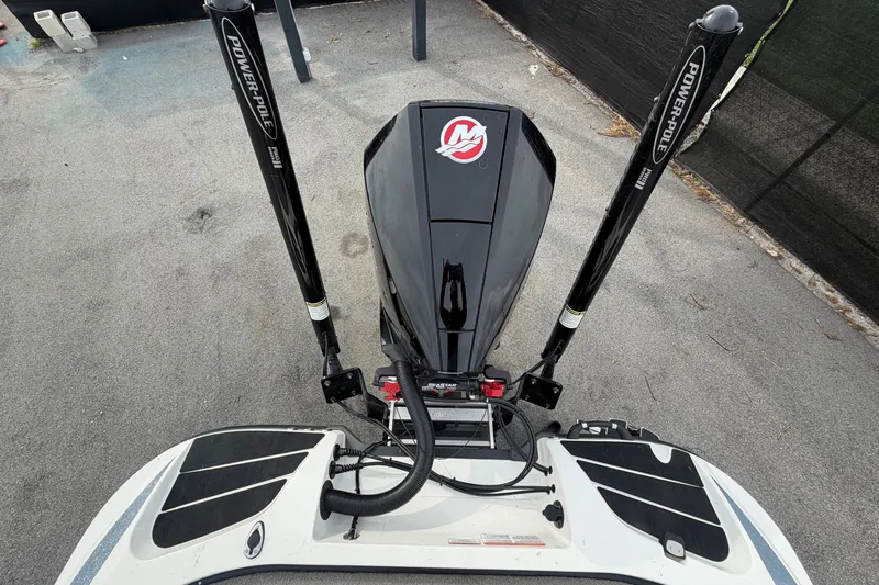 Slide: The Image of 2024 Nitro Z20 boat with Power-Pole anchors, viewed from above. - 78