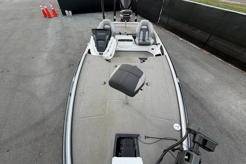 Slide: The Image of 2024 Nitro Z20 boat interior with seating and fishing deck. - 50