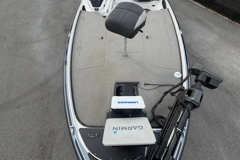 Slide: The Image of 2024 Nitro Z20 boat deck with Garmin and Lowrance equipment. - 49
