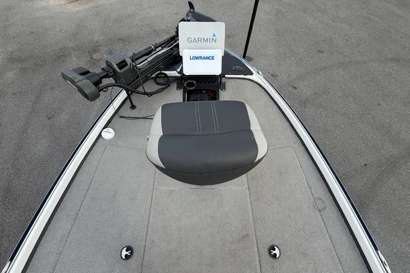 Slide: The Image of 2024 Nitro Z20 boat deck with Garmin and Lowrance equipment. - 40