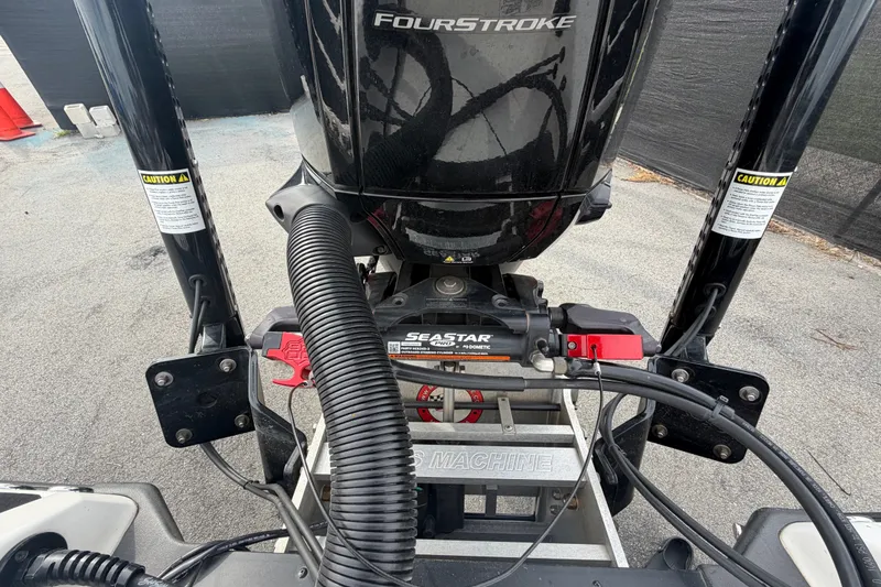 Slide: The Image of 2024 Nitro Z20 boat engine with SeaStar hydraulic steering system. - 80
