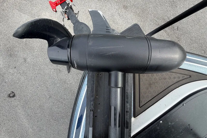 Slide: The Image of 2024 Nitro Z20 boat motor with propeller on a concrete surface. - 47