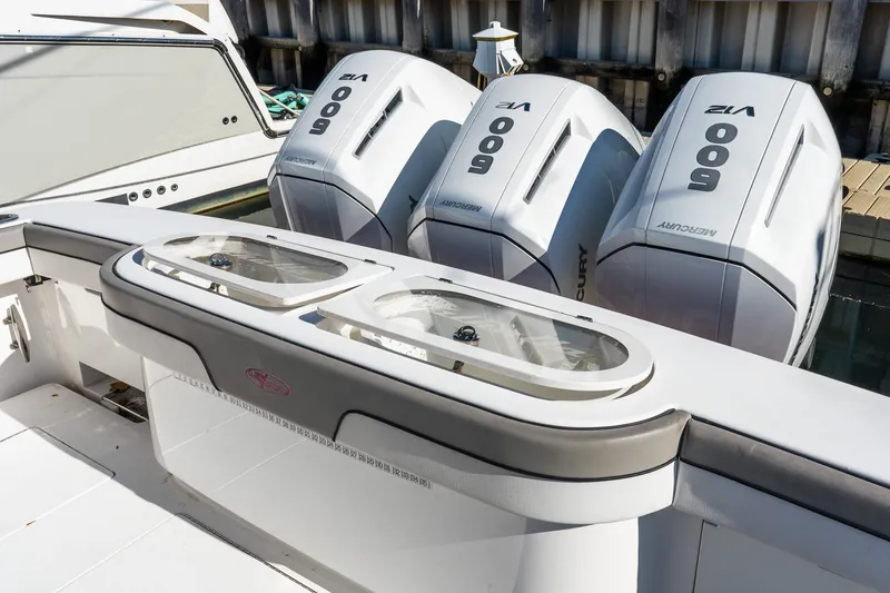 Slide: The Image of Valhalla V-46 boat with triple Mercury 600 outboard engines, 2022 model. - 3